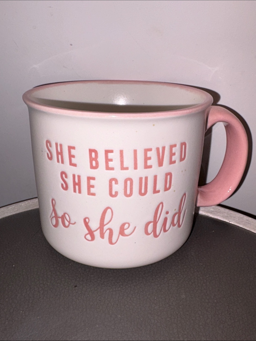 Sheffield Home Large Stoneware Mug, “She believed she could so she did" - 14 Oz